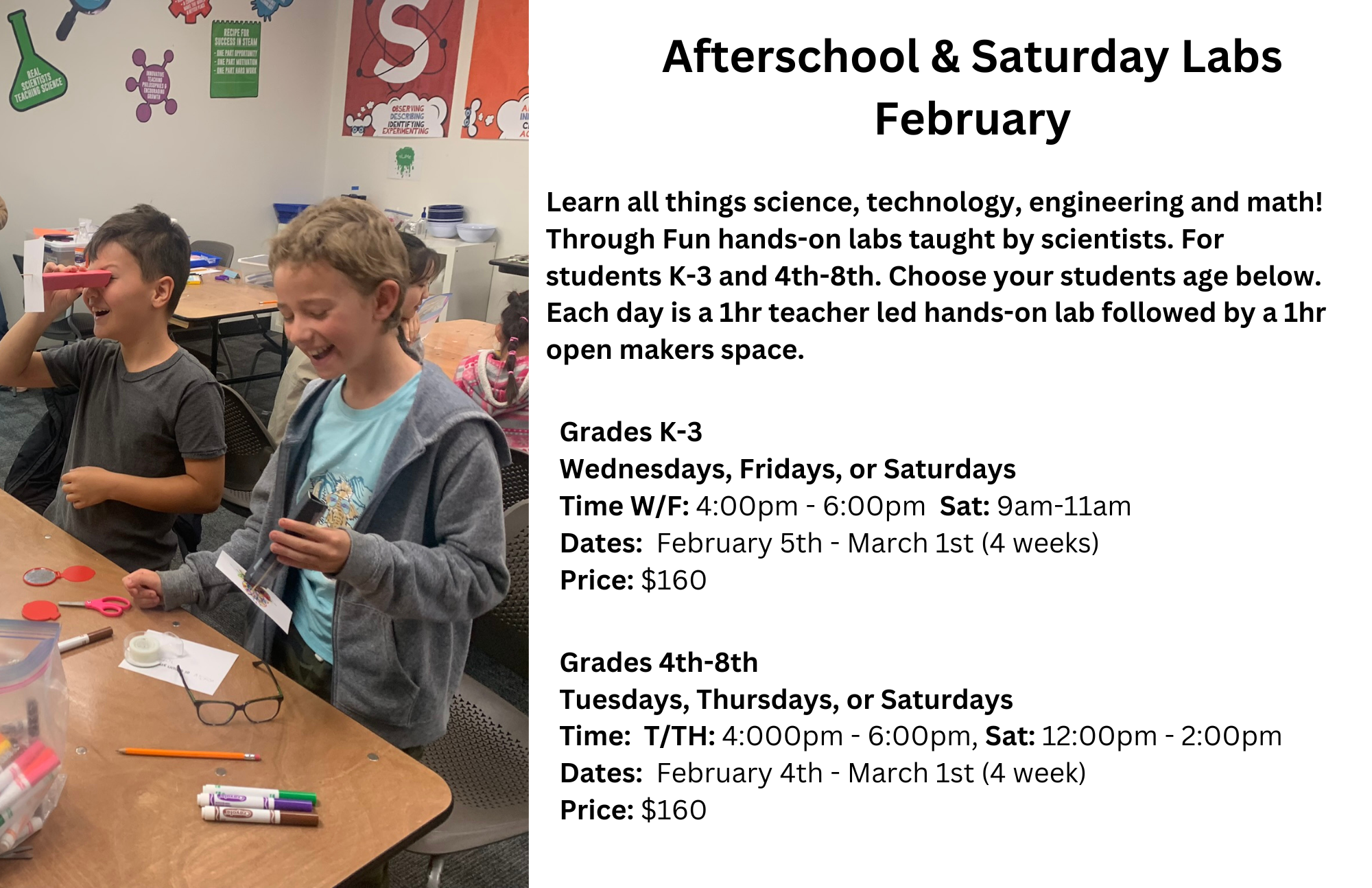 Website STEM schedule